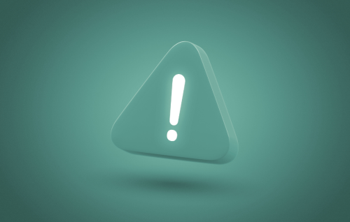 Green triangle with a white exclaimation mark in the centre, hovering off the ground on a green background to represent the question the worry about "should I trust my IT provider?"